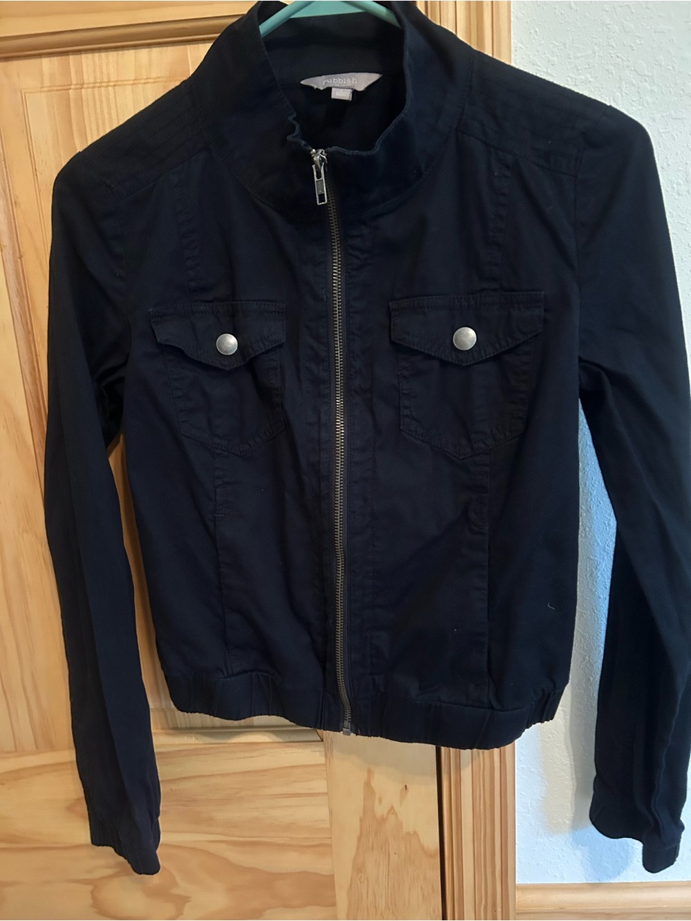 Women’s navy blue zip up-Front Lightweight Jacket